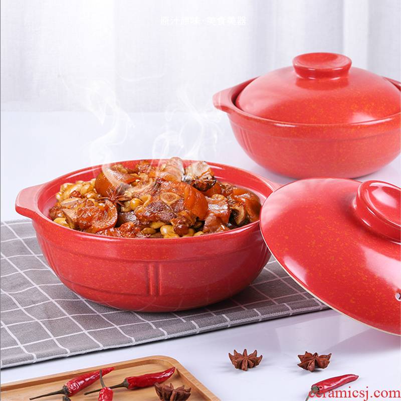 Earthenware pot soup home high - temperature dry high - capacity ceramic pot stew general casserole soup pot, induction cooker gas