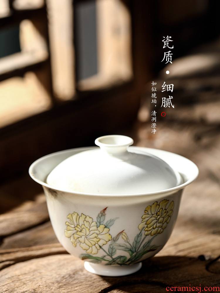 Jingdezhen pure manual tureen tea cups are not hot ceramic hand - made individual to use Chinese kongfu tea set