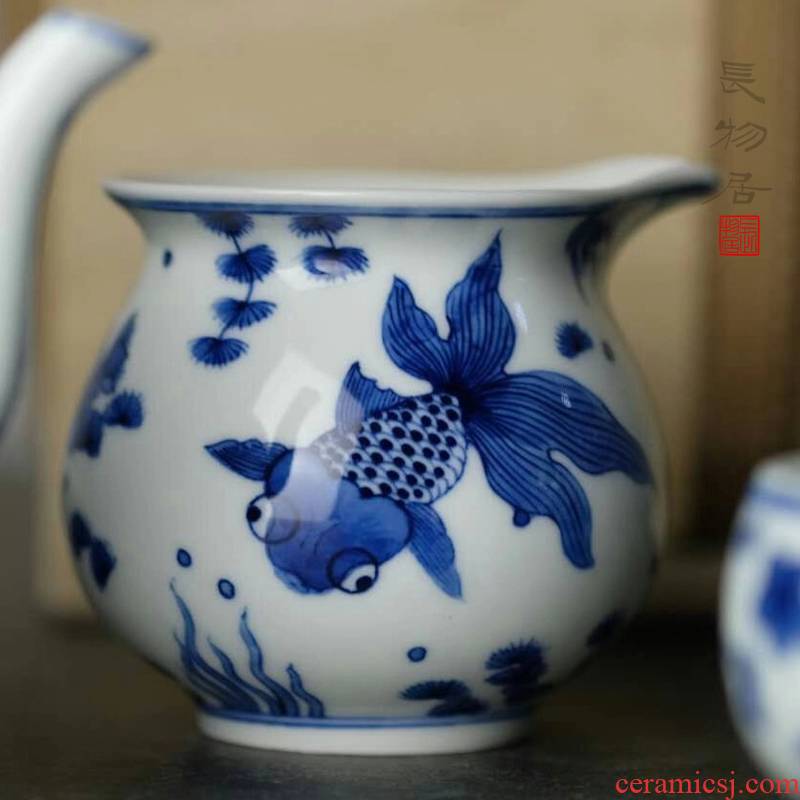 Offered home - cooked view flavour and hand - made porcelain goldfish in jingdezhen points tea fair keller, ceramic tea set