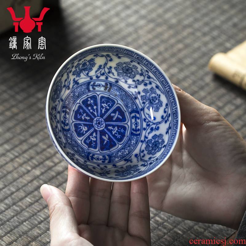 Clock home up porcelain maintain single cup cup kung fu tea master cup sample tea cup around branches of jingdezhen ceramic tea set