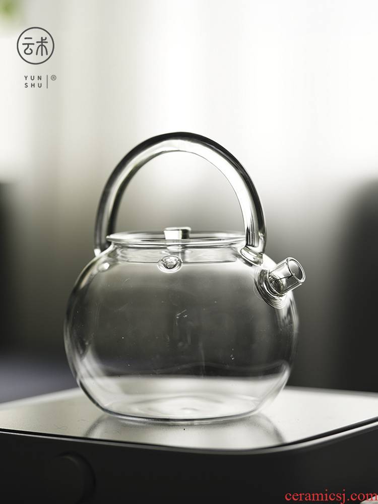The Heat - resistant glass teapot high - temperature single pot can be heated to boil tea household electric TaoLu teapot kung fu tea set