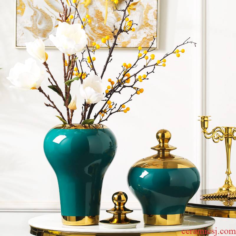 I and contracted light of new Chinese style key-2 luxury ceramic vases, general tank furnishing articles household act the role ofing is tasted, the living room table decoration decoration