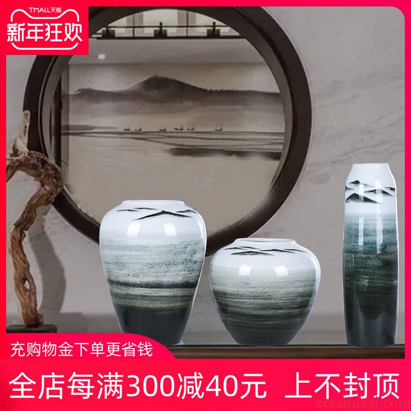 I and contracted Europe type three - piece jingdezhen ceramics vase household living room table flower adornment furnishing articles