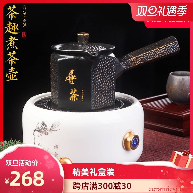 Artisan fairy side of ceramic cooking pot boil tea pot of household retro kung fu tea tea, small electric TaoLu tea stove