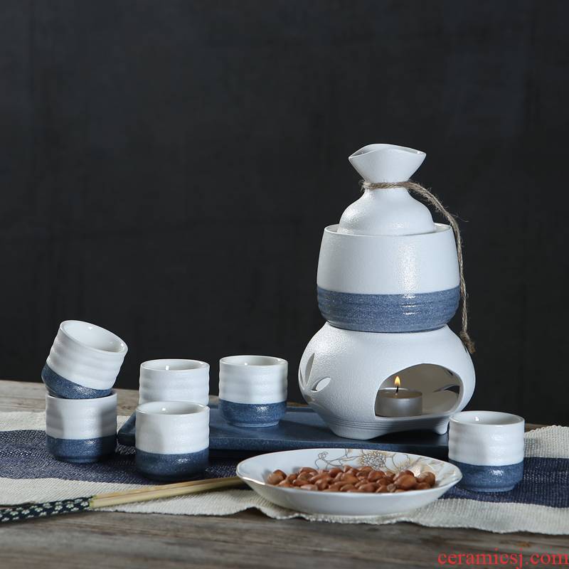 Japanese ceramics and wind clear wine package rice wine warm wine wine liquor cup a cup of household temperature wine pot points