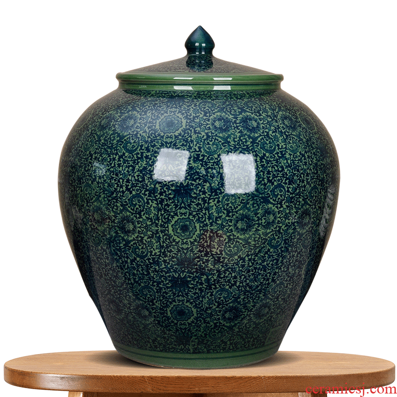 Jingdezhen ceramic caddy fixings large tea urn home store loose tea packaging puer tea pot king tea cake