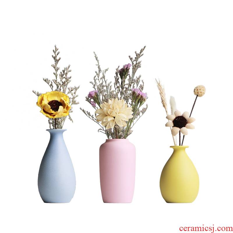 Ceramics small pure and fresh and I and contracted table flower flower bottle home sitting room adornment flowers