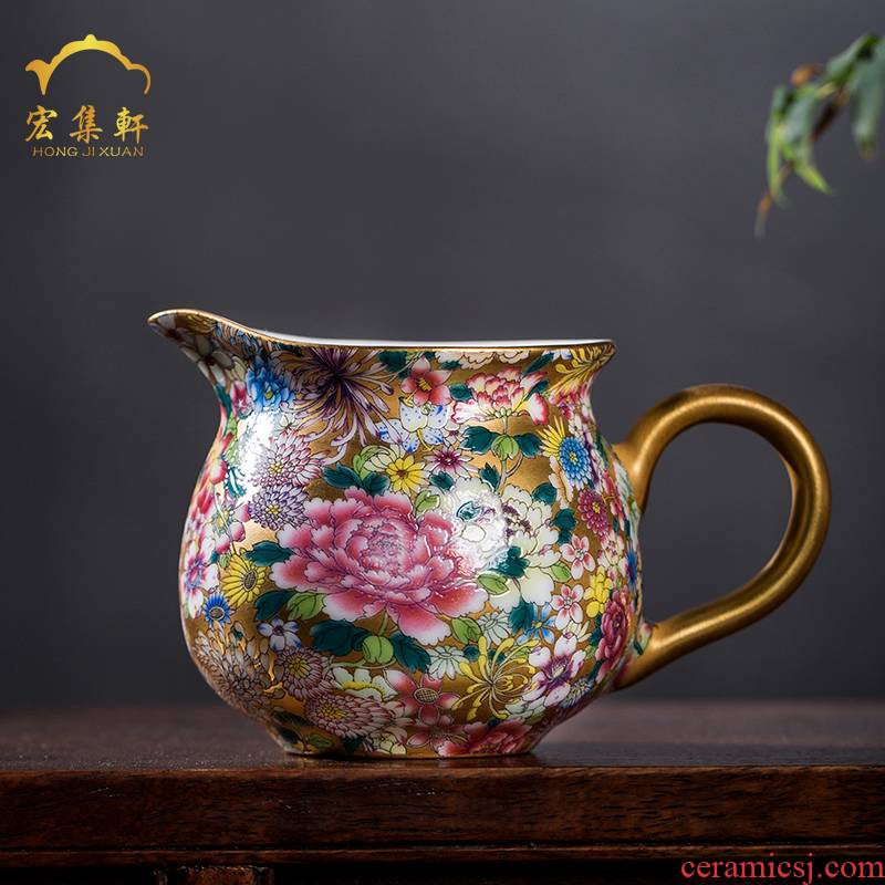 Ceramic fair keller manual male individual points tea is tea of jingdezhen sea colored enamel paint flower tea is the tea taking