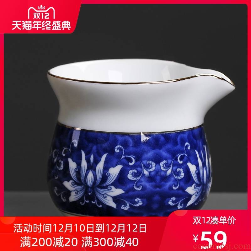 Blue and white porcelain ceramic fair keller lotus creative move antique tea is tea tea points home and a cup of tea cups