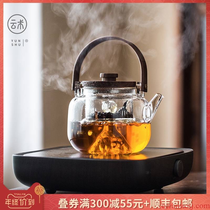 Japanese Pyrex cooking pot pot of tea separation electric TaoLu double tank transparent single girder pot pot of the teapot