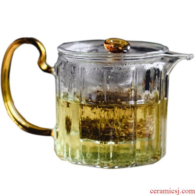 Manual heat - resistant glass teapot single pot of domestic high temperature resistant filter electric TaoLu boiled tea, Japanese tea set