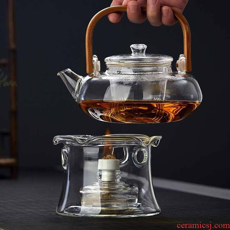 Alcohol lamp boiling tea kettle household glass insulation to hold to high temperature heating base is suing cooking tea stove