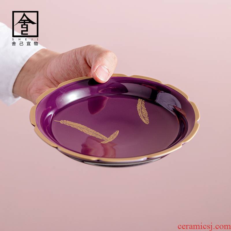 The Self - "appropriate content characteristics of purple Japanese dry pot bearing small ceramic tea accessories dry ground dip Taiwan tea saucer