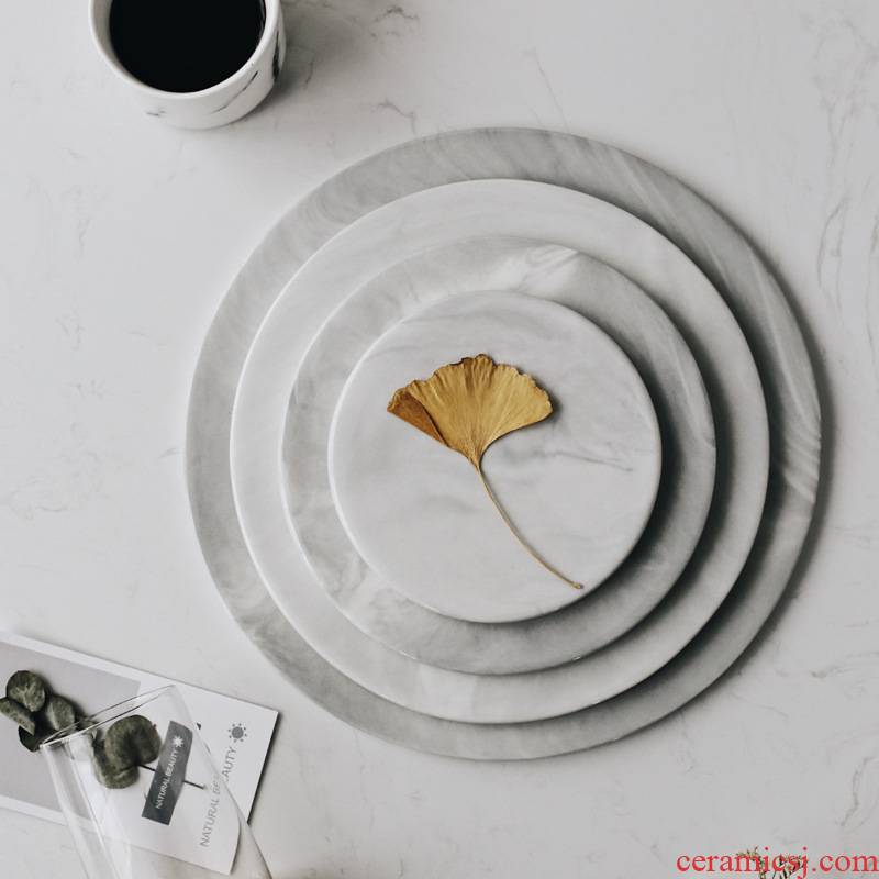 Afternoon tea light key-2 luxury marble tray ceramic plates heart plate of dish food dish dish dessert pastry dish