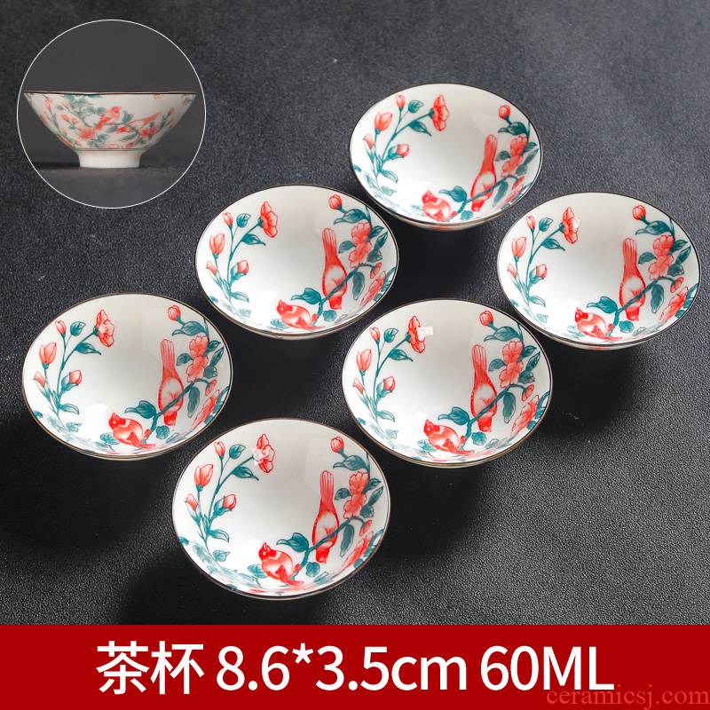 Ceramic blue and white single hand - made master kung fu small tea cups tea cup, perfectly playable cup sample tea cup bowl