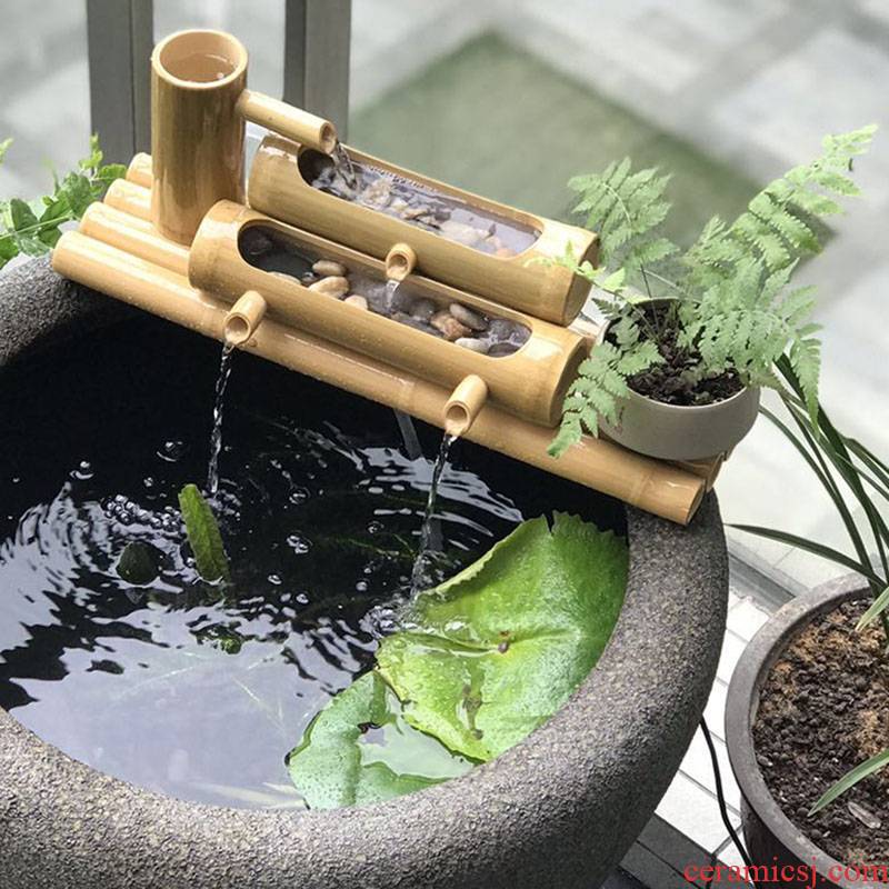 Humidifying filter water garden ceramic cylinder accessories raft and generative furnishing articles villa household water landscape in the living room