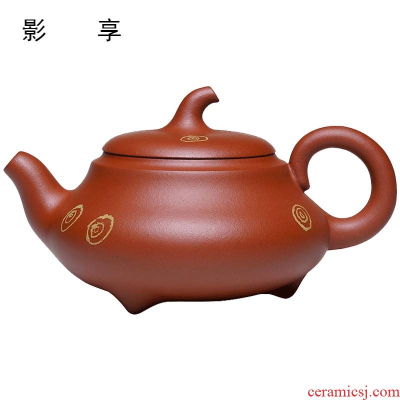 Shadow at it yixing teapot famous Wang Qiping gold ore little red mud beigua checking pot of tea