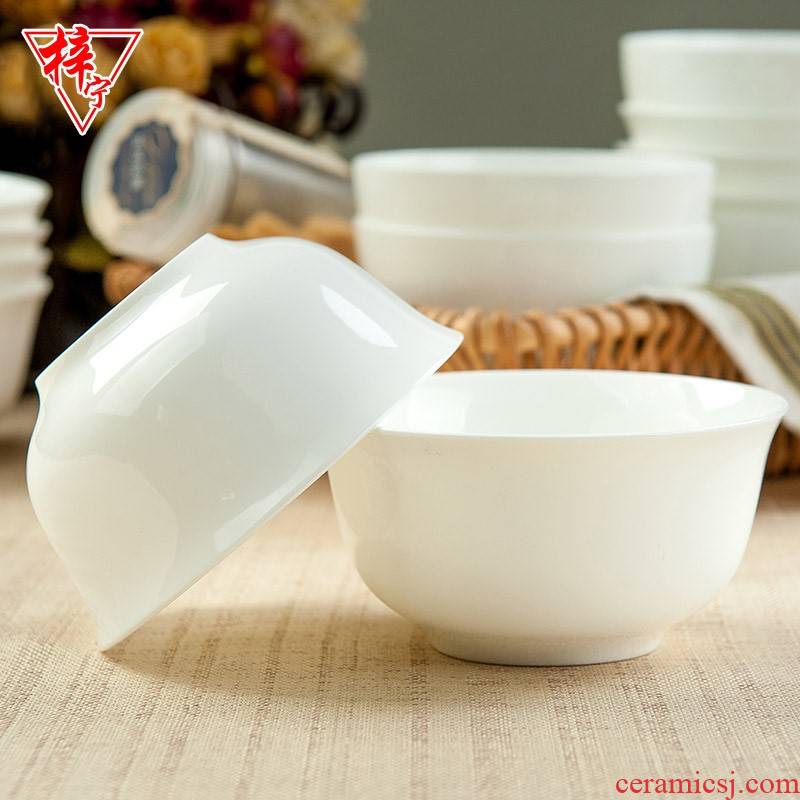 Tangshan hotel white ipads China household ceramics tableware suit small bowl of soup bowl rainbow such as bowl to eat rice bowls