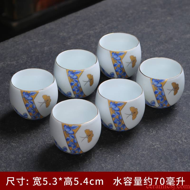 Up with inferior smooth sample tea cup masters cup ceramic cups kung fu tea cups pu - erh tea cup celadon single CPU customization