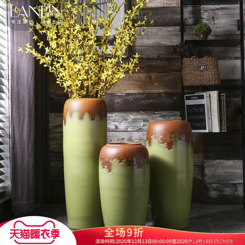 The Big vase furnishing articles sitting room ground of modern Chinese style flower dried flowers home sitting room villa hotel ceramic POTS