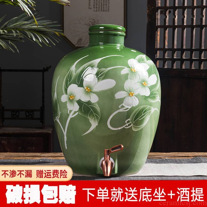 Jingdezhen ceramic jar 10 jins 20 jins 30 jins 50 jins home mercifully wine bottle it sealed special jars