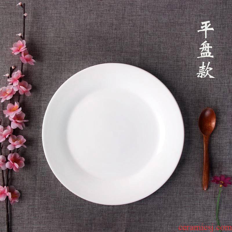 View the best Japanese big breakfast, small lovely flat white ceramic plate cold dish plate microwave oven clearance