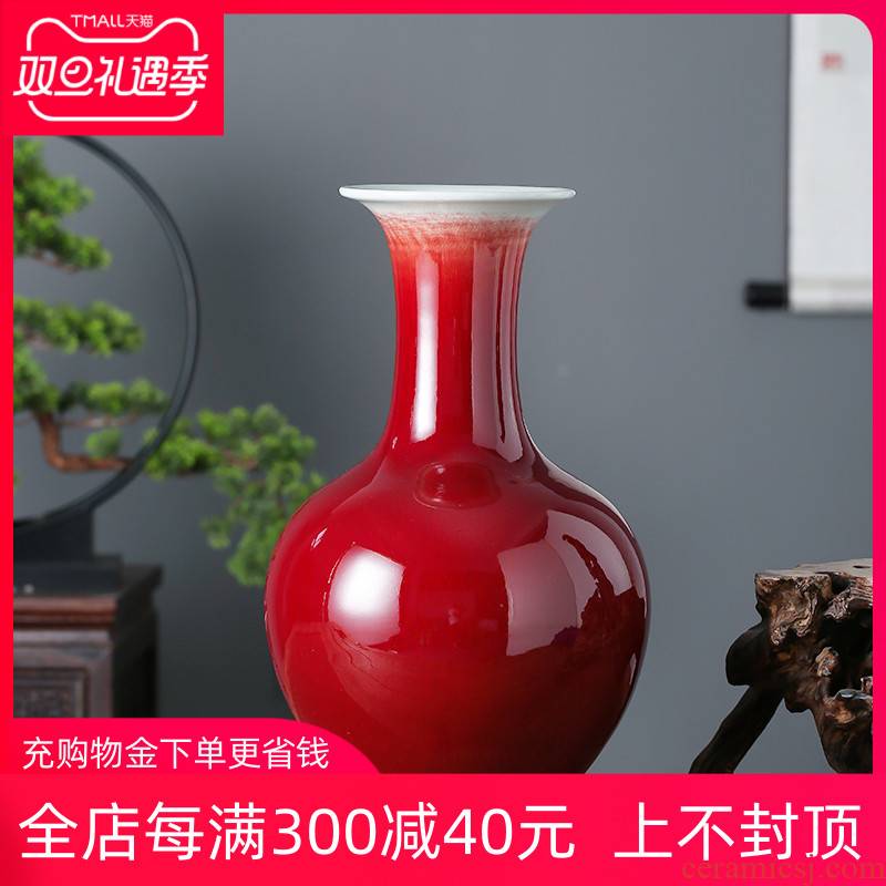 Jingdezhen ceramics ruby red glaze to admire the bottled act the role ofing is tasted furnishing articles home sitting room flower arranging hotel craft gift table