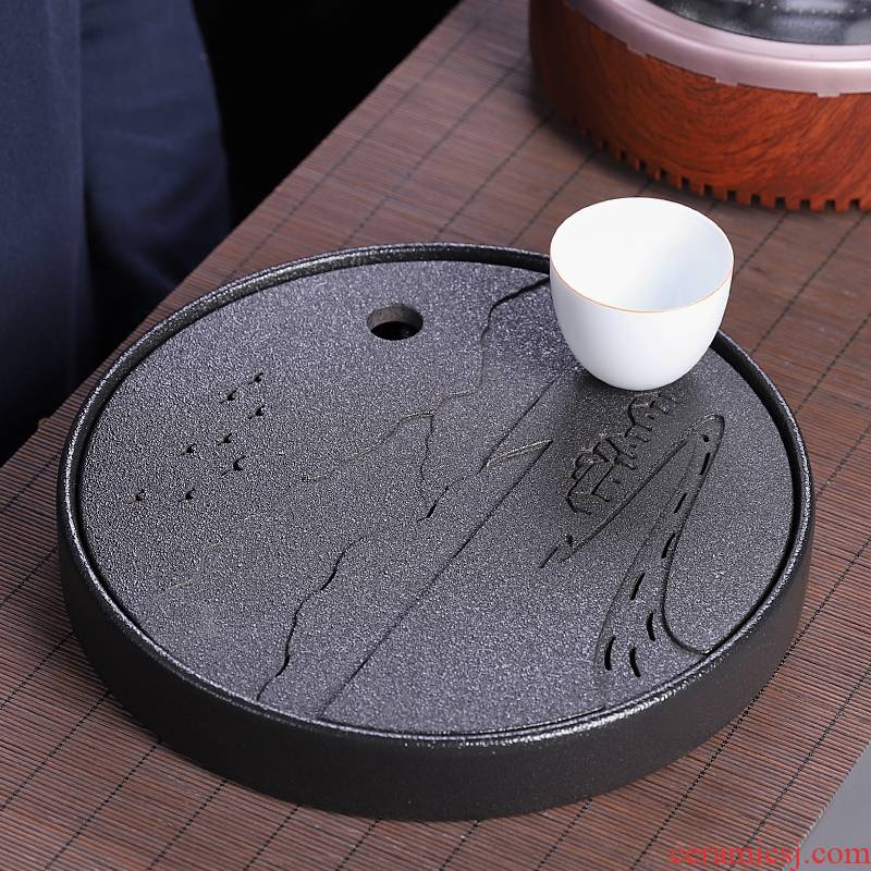Bearing pot of Bearing dry mercifully tea sets tea tray storage ceramic zen Japanese kung fu tea saucer dish home round restoring ancient ways