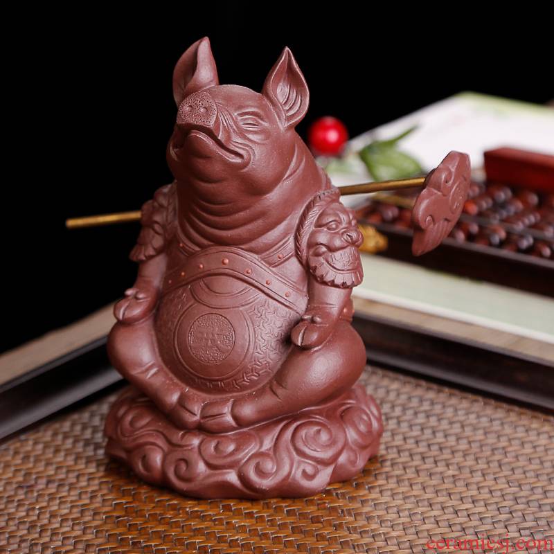 Pig furnishing articles pet boutique tea can keep violet arenaceous individuality creative tea accessories decoration tea table decorations hand to play