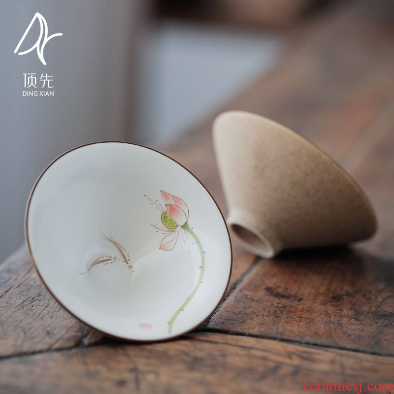 Jingdezhen up hand - made ceramic cup clay sample tea cup kung fu tea cup thick TaoPuEr cup single cup package mail