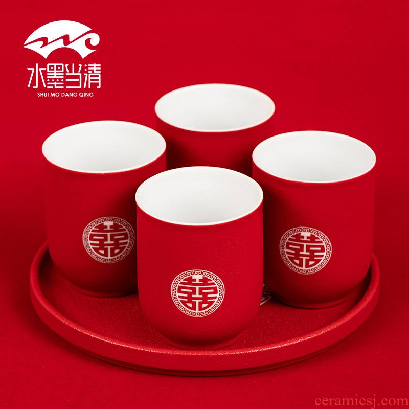 I xi suits for question new wedding ceramic cups red of Chinese style tea tray was gift boxes custom lettering