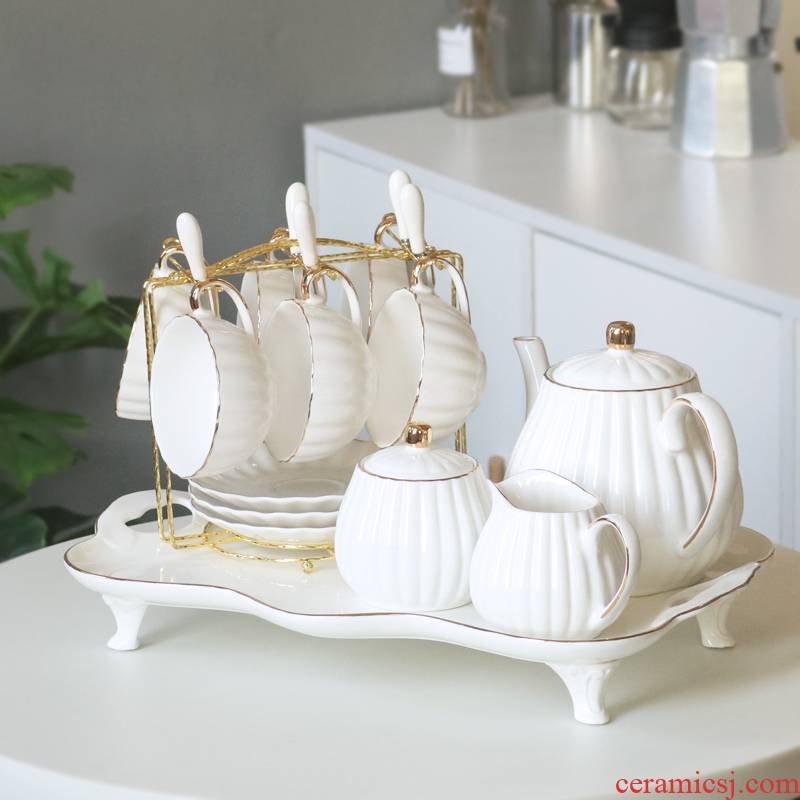 Ceramic English afternoon tea coffee cup set contracted see colour coffee set a complete set of cups and saucers combination European elegance