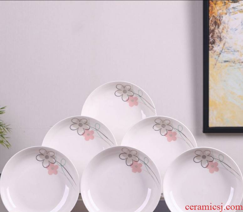 6 0 jingdezhen ceramic household plates, the plate suit creative combination of design and color tableware business dinner plate