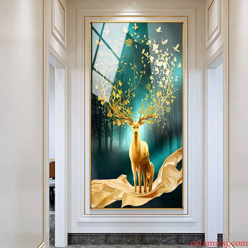 To embellish the crystal porcelain painting in painting the porch decoration as I and contracted sitting room corridor murals rich deer