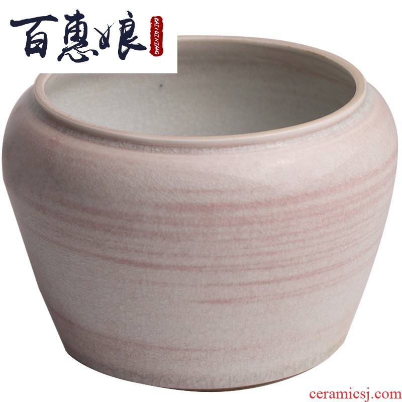 (niang jingdezhen all hand ChunHeJingMing ceramic glaze water jar to build water slag bucket ceramic flower tea