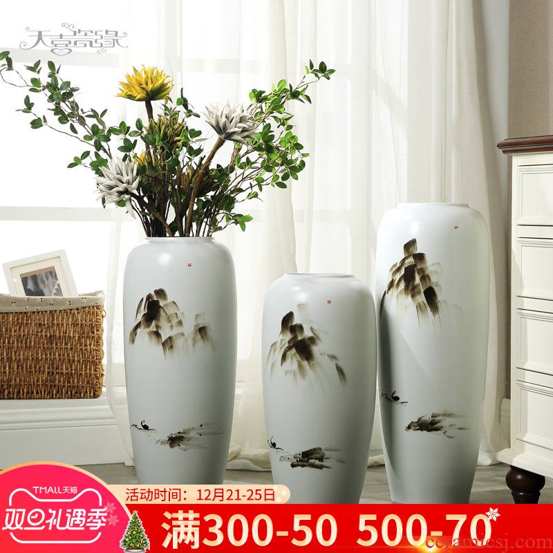 Modern new Chinese pottery and porcelain of large vases, creative zen sitting room porch furnishing articles dry flower arrangement craft ornaments
