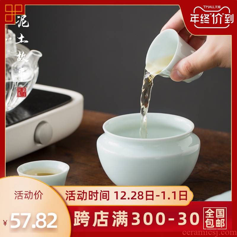 Jingdezhen ceramic water jar for wash your small home building ceramic cup tea in hot water basin of Japanese zen tea restoring ancient ways