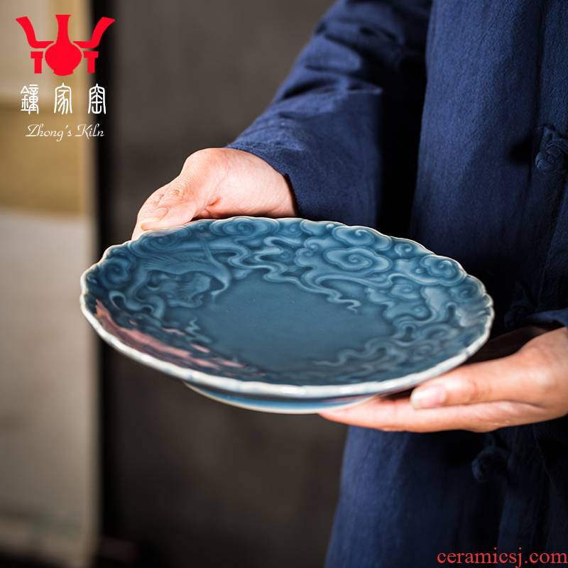 Clock home bearing dry up pot mercifully round pot of jingdezhen ceramics adopt it pad manual small tea pot of tea bearing