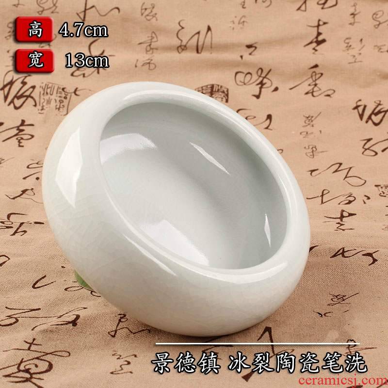 Brush, writing Brush washer from jingdezhen porcelain vase calligraphy supplies four treasures of the study to open the slice porcelain craft porcelain writing Brush washer from blue and white porcelain