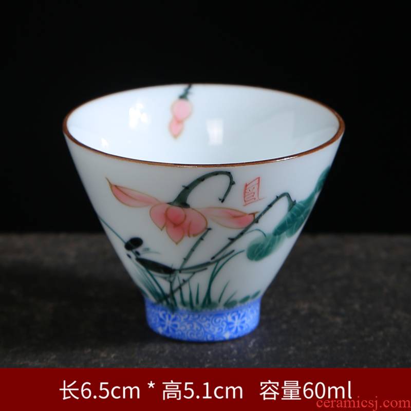 Hand made lotus ceramic tea cups sample tea cup master cup single CPU kung fu tea cups