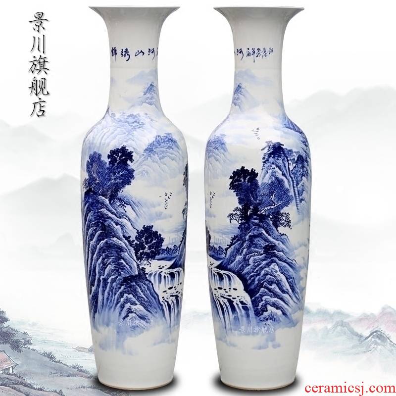 Jingdezhen ceramics hand - made splendid sunvo sitting room of large home decoration of blue and white porcelain vase furnishing articles