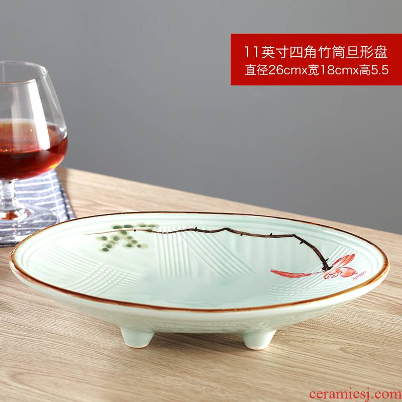 Ceramic glaze lotus characteristic hotel hotel plate artistic conception operation of cold dish dish fruit salad
