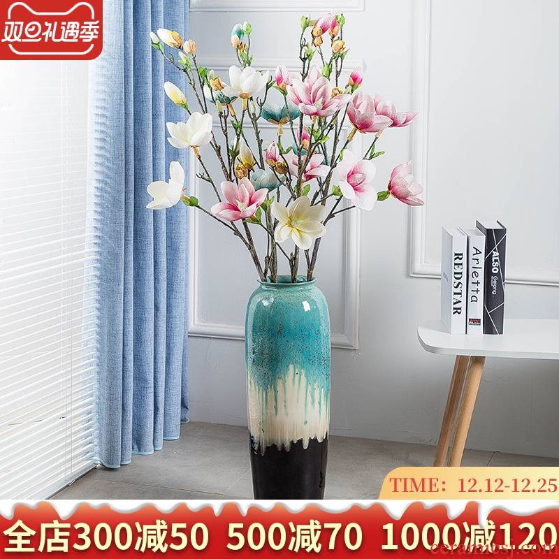 Jingdezhen ground vase large - sized ceramic Chinese style household I and contracted sitting room suit furnishing articles porch flower arranging