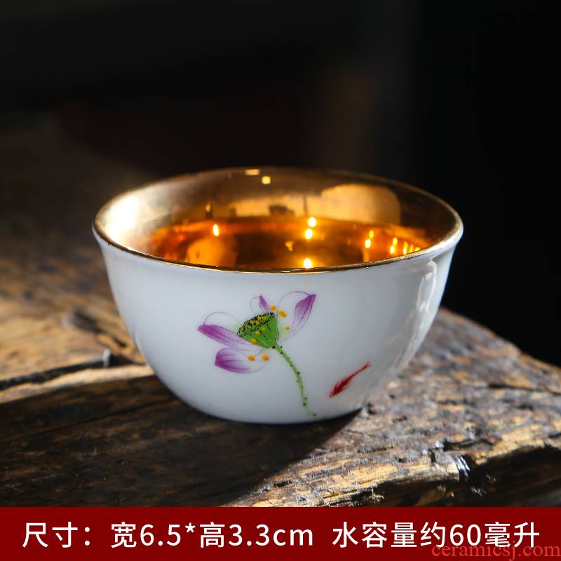 Suet white jade porcelain kung fu masters cup ceramic cups little paint a single thin foetus sample tea cup tea set custom