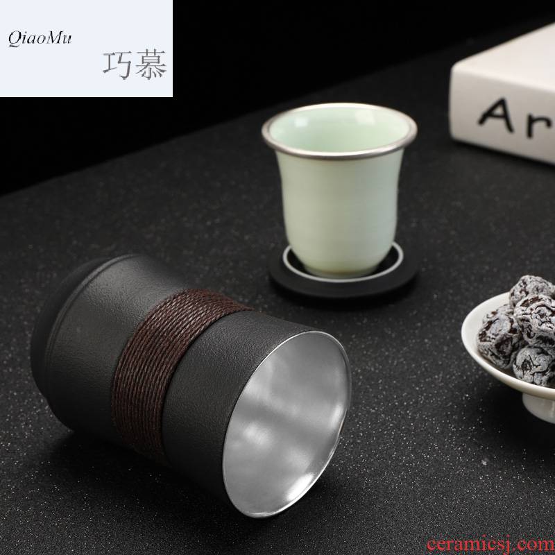 Qiao coppering. As for ceramics high silver cup cup tea set household contracted a complete set of ceramic teapot single kung fu office