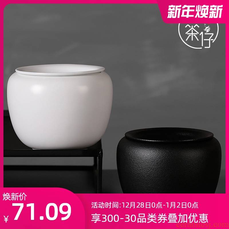 Pour in hot cylinder small ceramic coarse pottery Japanese antique water jar of black tea taking spare parts detong kung fu tea set