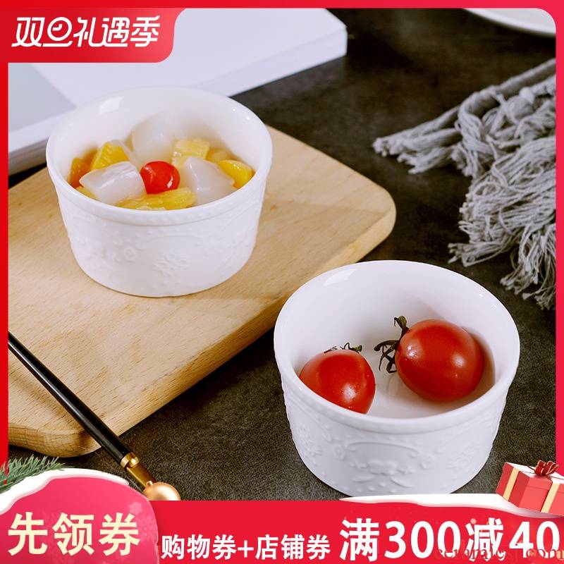 Creative ceramic pudding bowl snacks household soy sauce vinegar dip bowl bowl dishes steamed cake baking oven dessert bowls