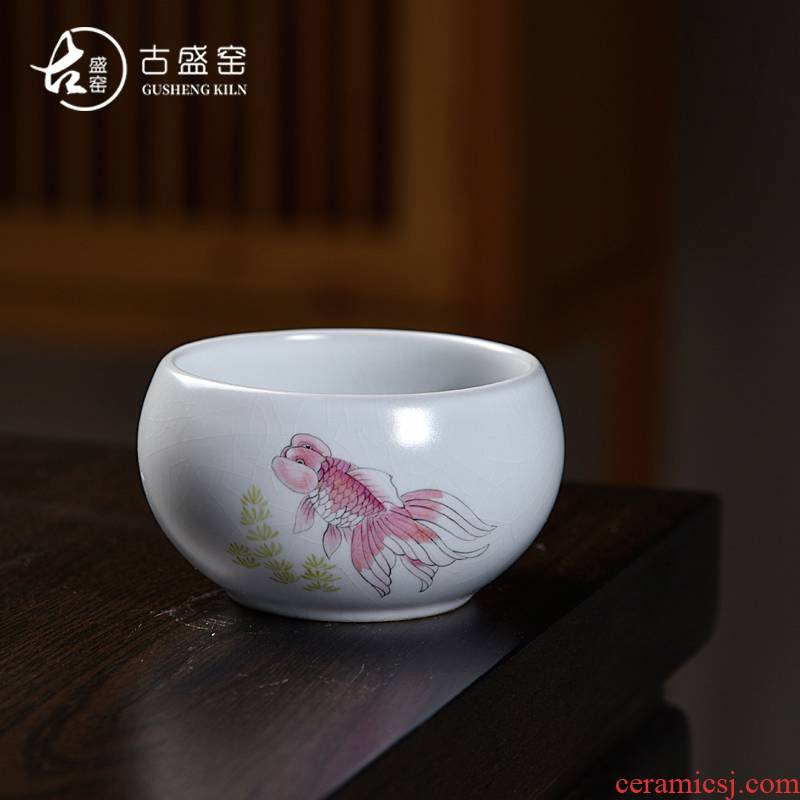 Ancient sheng up drive piece piece of your up with the open hand draw more than years master kung fu tea cup single CPU ceramic sample tea cup