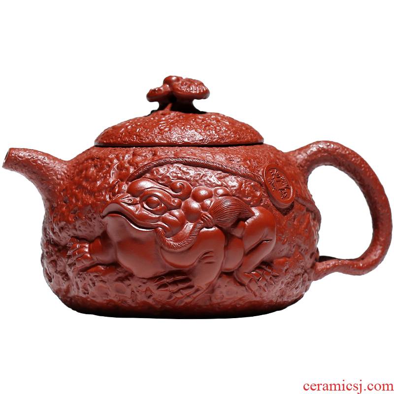 Shadow at present yixing are it by Xu Pingchun all hand dahongpao teapot suit spittor for spring
