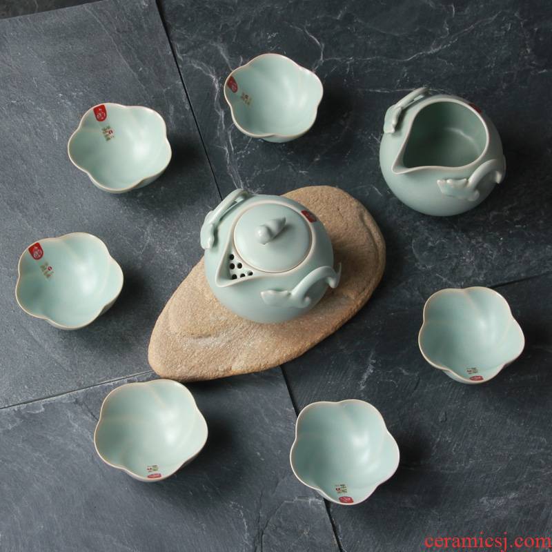 Xiangyun your up tea suit on your porcelain azure kunfu tea of a complete set of ceramic tea gift boxes on sale